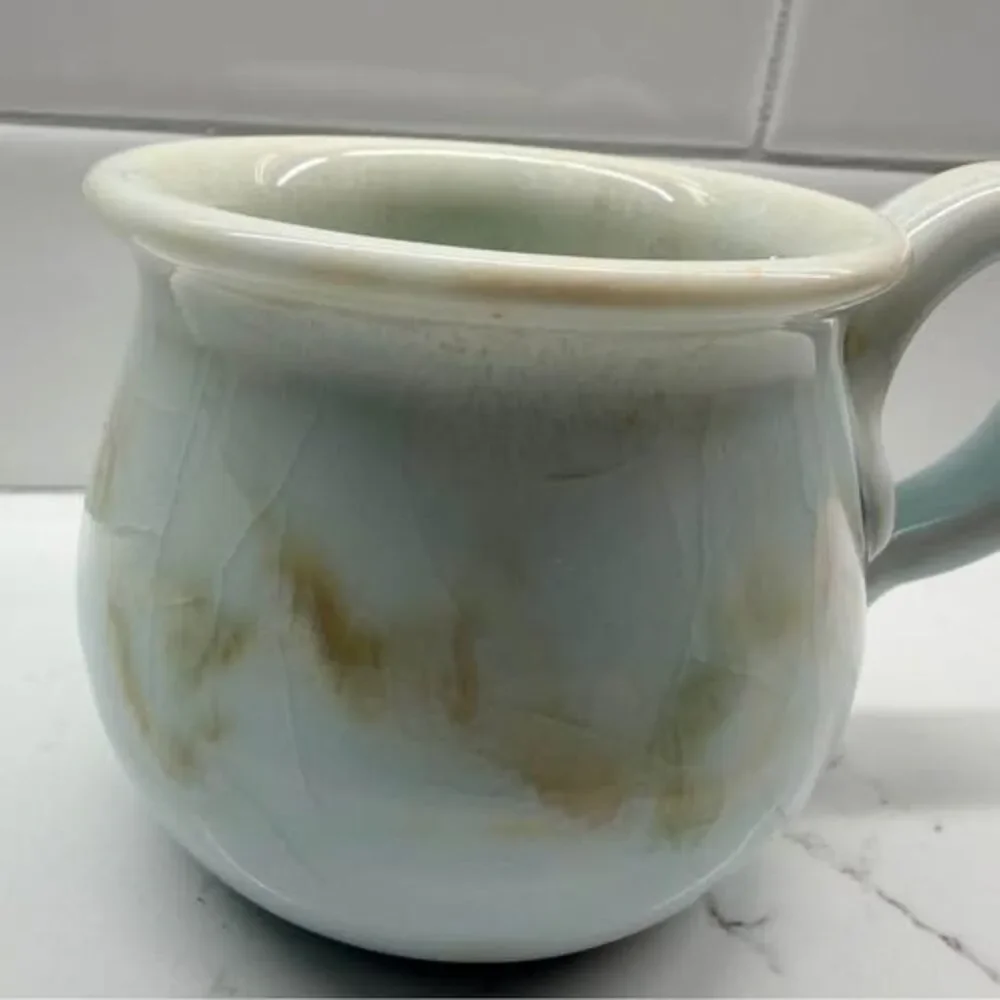 Handcrafted Ceramic Belly Mug - Celadon Glaze (has crazing) $4 Stamford